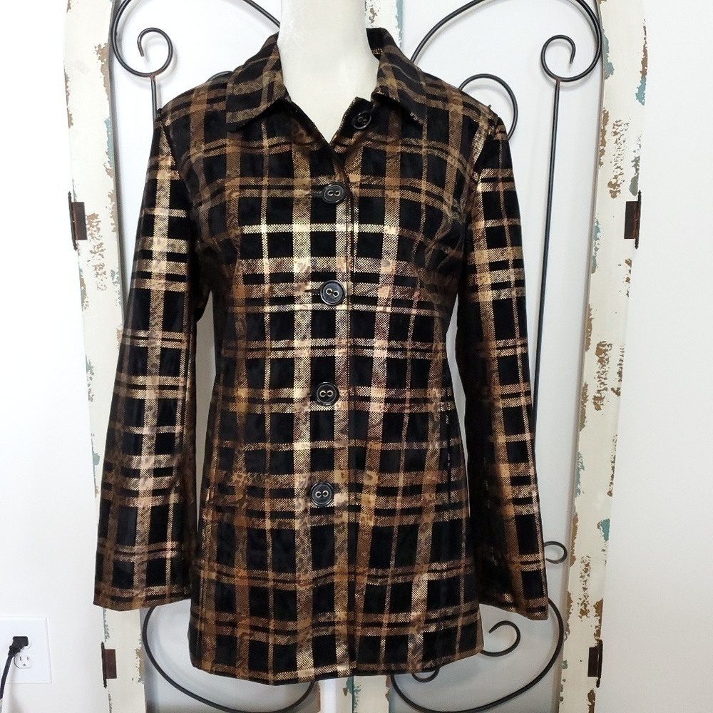 Birch Hill velvet metallic coat medium
